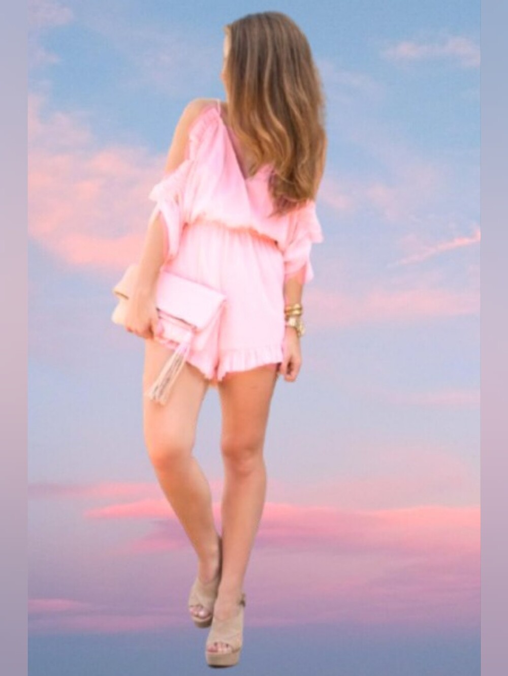 Coquette Baby Pink 2 Piece Ruffle Shorts Set